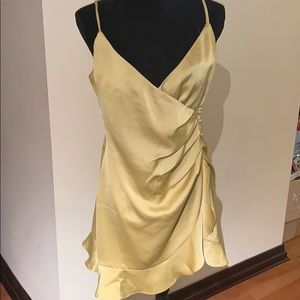 Yellow Green Satin Dress